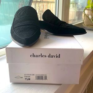 Charles David Porter Slip Ons Embossed Suede